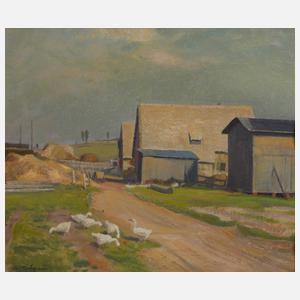 Alfred Tröger, Gänse auf der Dorfstraße