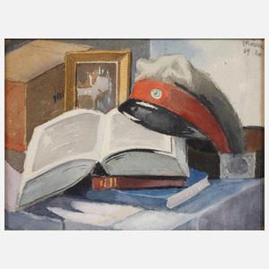 Alfred Tröger, "Stillleben mit Schirmmütze"