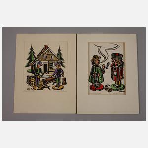 Hans Weiß-Aue, Konvolut Linolschnitte