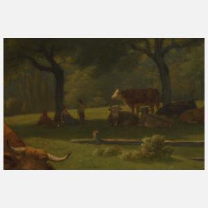 Honoré Delaroche, attr., Bukolische Landschaft