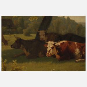 Honoré Delaroche, attr., Bukolische Landschaft