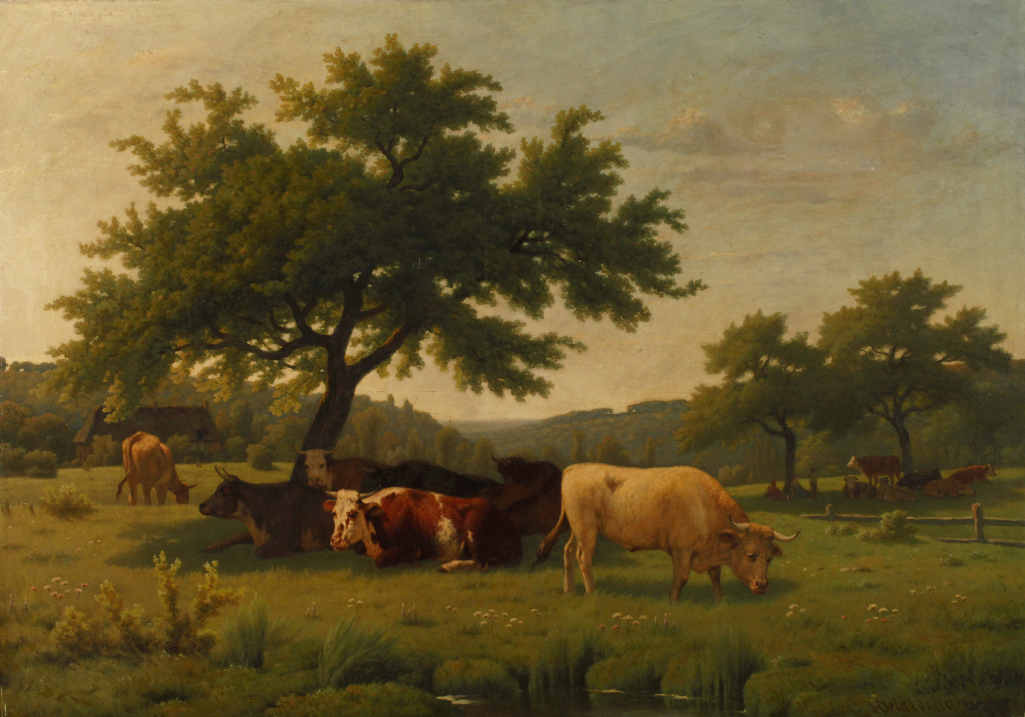 Honoré Delaroche, attr., Bukolische Landschaft