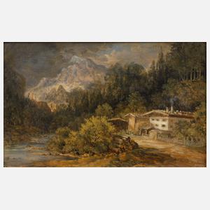 Johann Jacob Dorner d. J., attr., Alpenlandschaft
