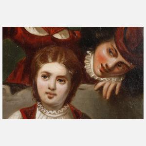 Carl Duxa, attr., Stelldichein am Brunnen