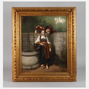 Carl Duxa, attr., Stelldichein am Brunnen