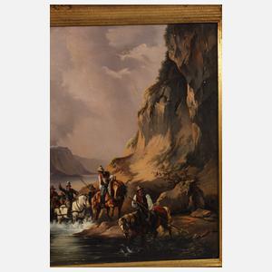 Paar Gemäldependants nach Friedrich Gauermann