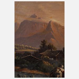 Paar Gemäldependants nach Friedrich Gauermann