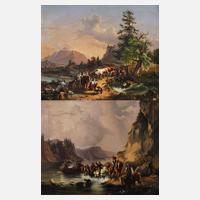 Paar Gemäldependants nach Friedrich Gauermann111