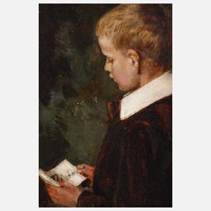 Wilhelm Geissler, attr., Lesender Junge