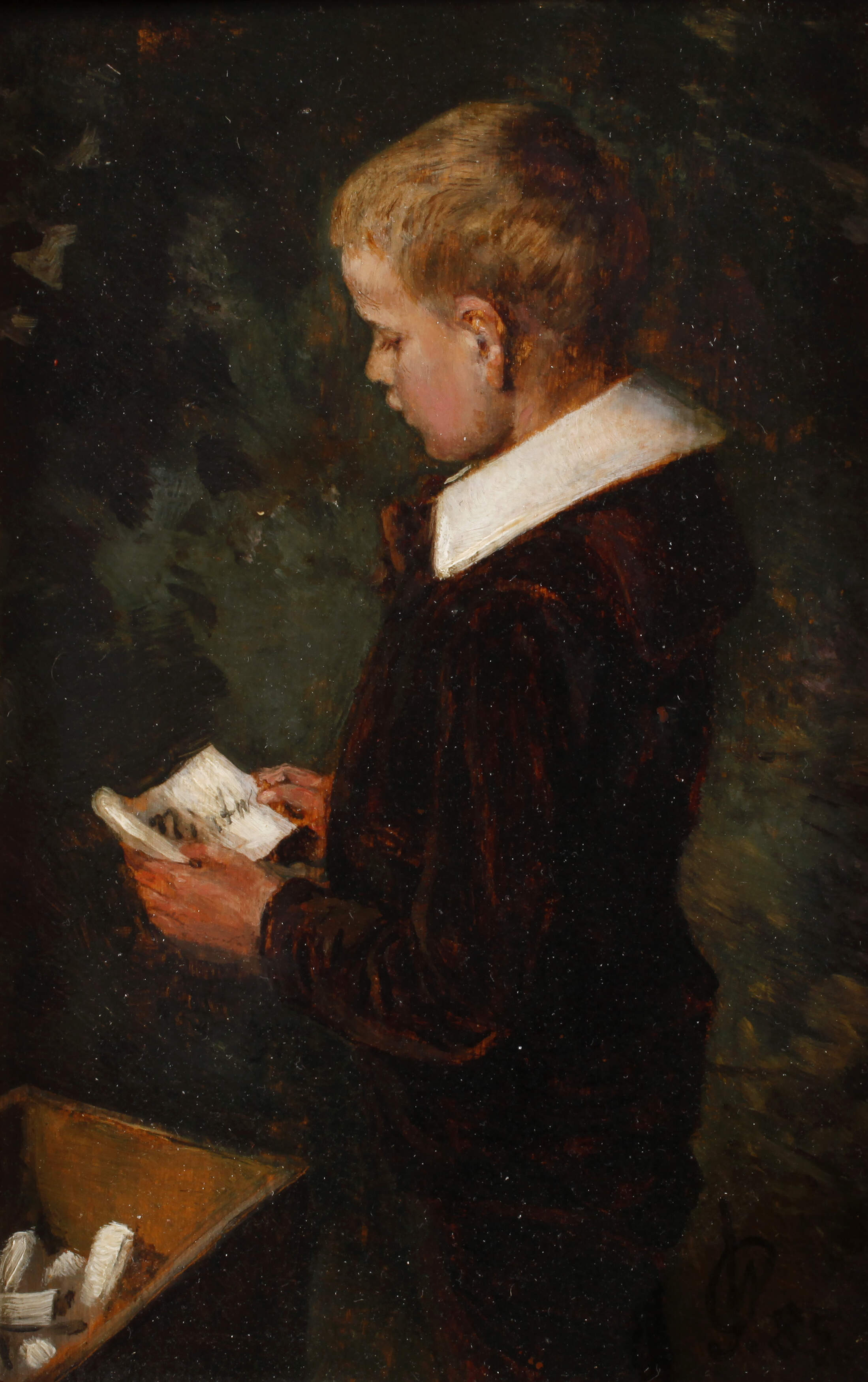 Wilhelm Geissler, attr., Lesender Junge