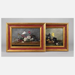 G. Glatz, Zwei Blumenstillleben