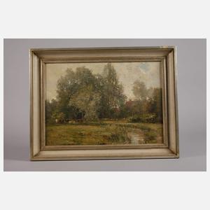 Alfred Glendening Senior, attr., Kühe am Dorfrand