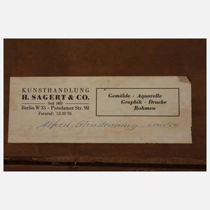 Alfred Glendening Senior, attr., Kühe am Dorfrand