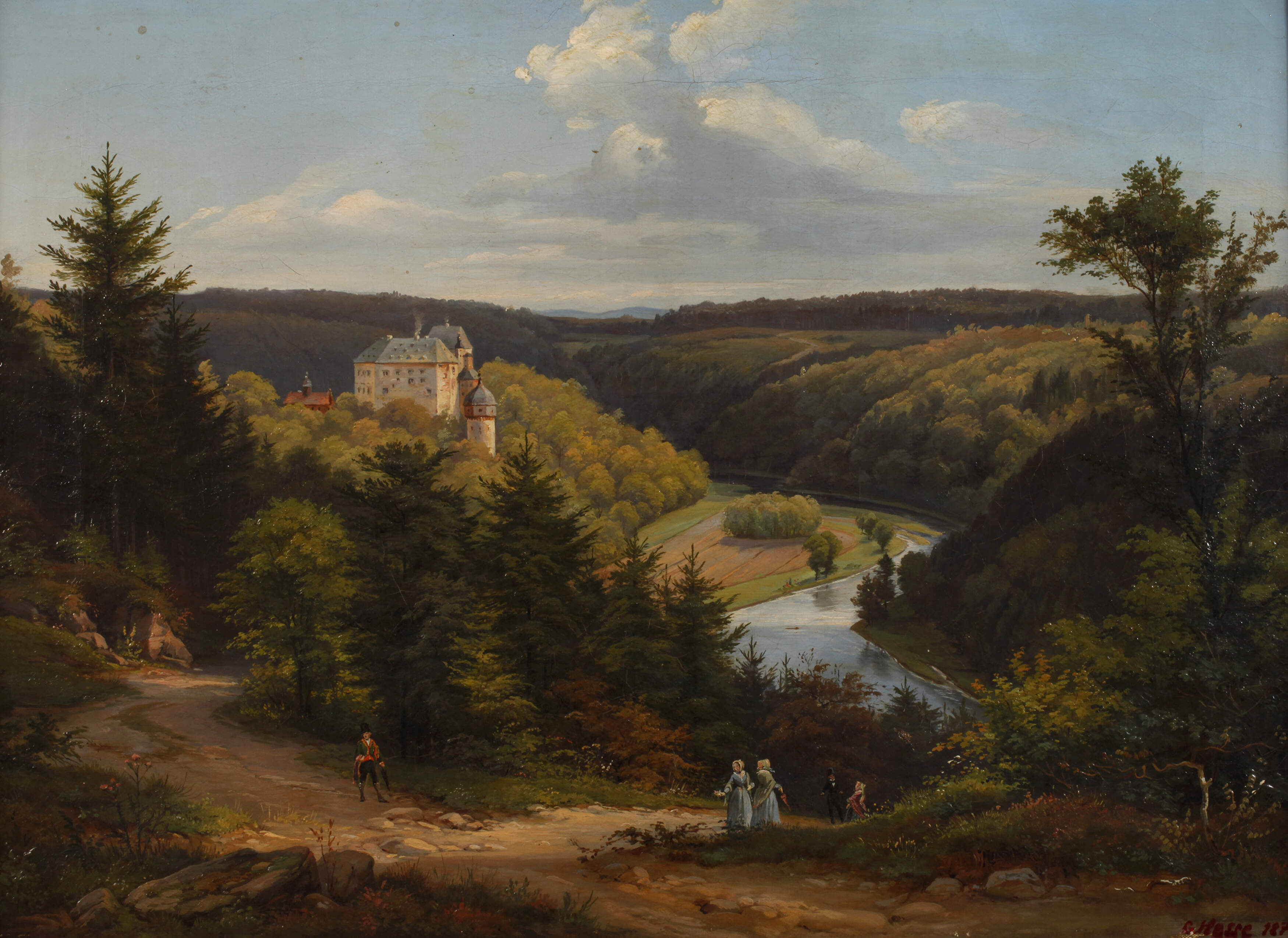 G. Hesse, Ansicht Schloss Burgk an der Saale