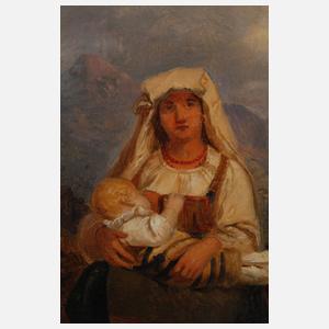 Johann Baptist Kirner, attr., Mutter mit Kind im Gebirge