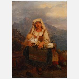 Johann Baptist Kirner, attr., Mutter mit Kind im Gebirge