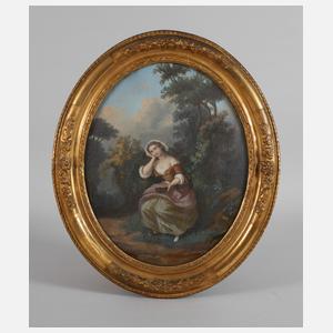 Rastendes Mädchen in Sommerlandschaft