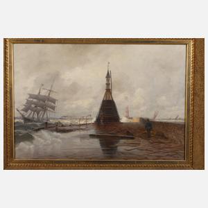 "Die Ostmole bei Swinemünde"