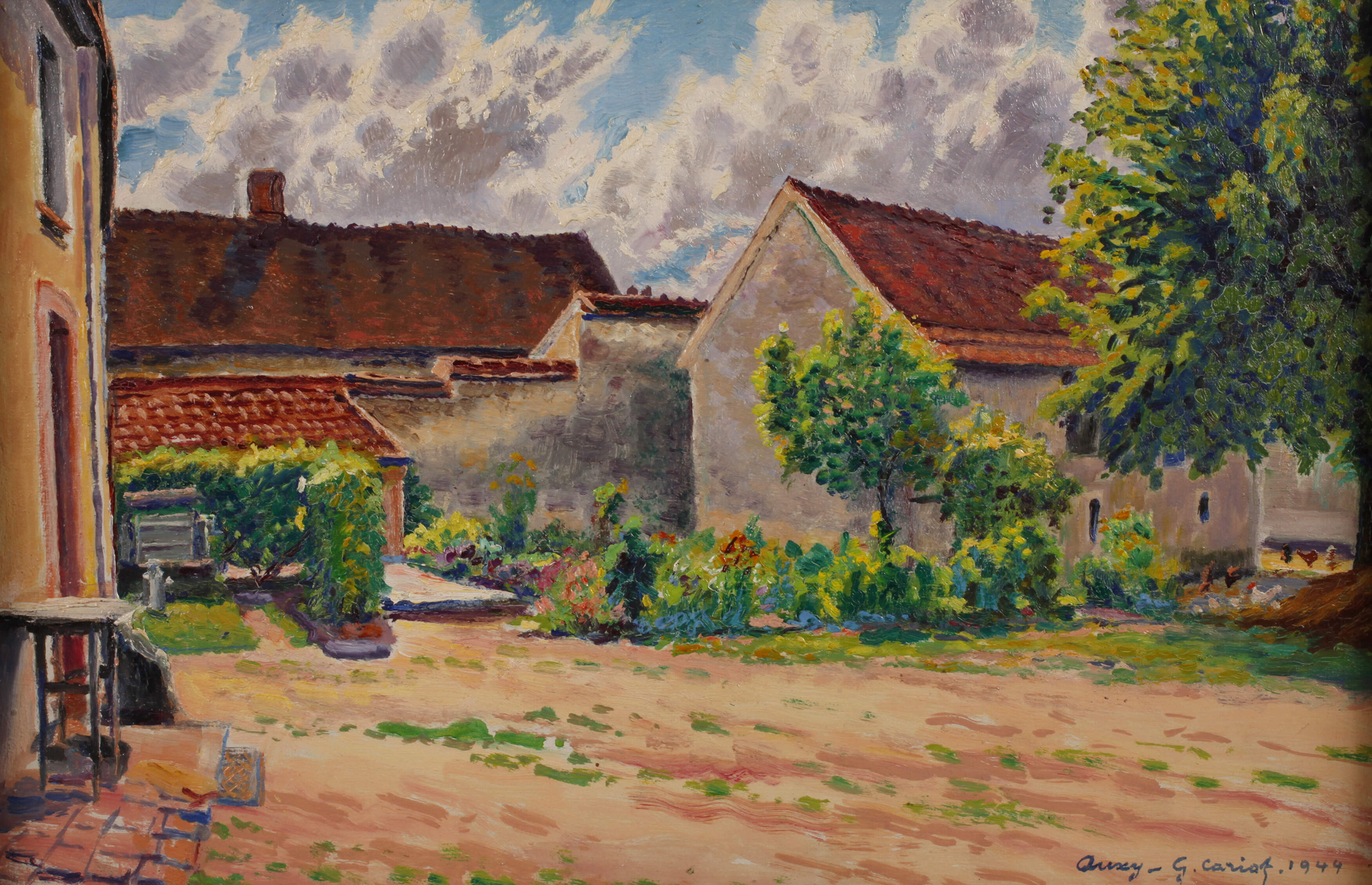 Gustave Cariot, Dorfansicht von Auxy