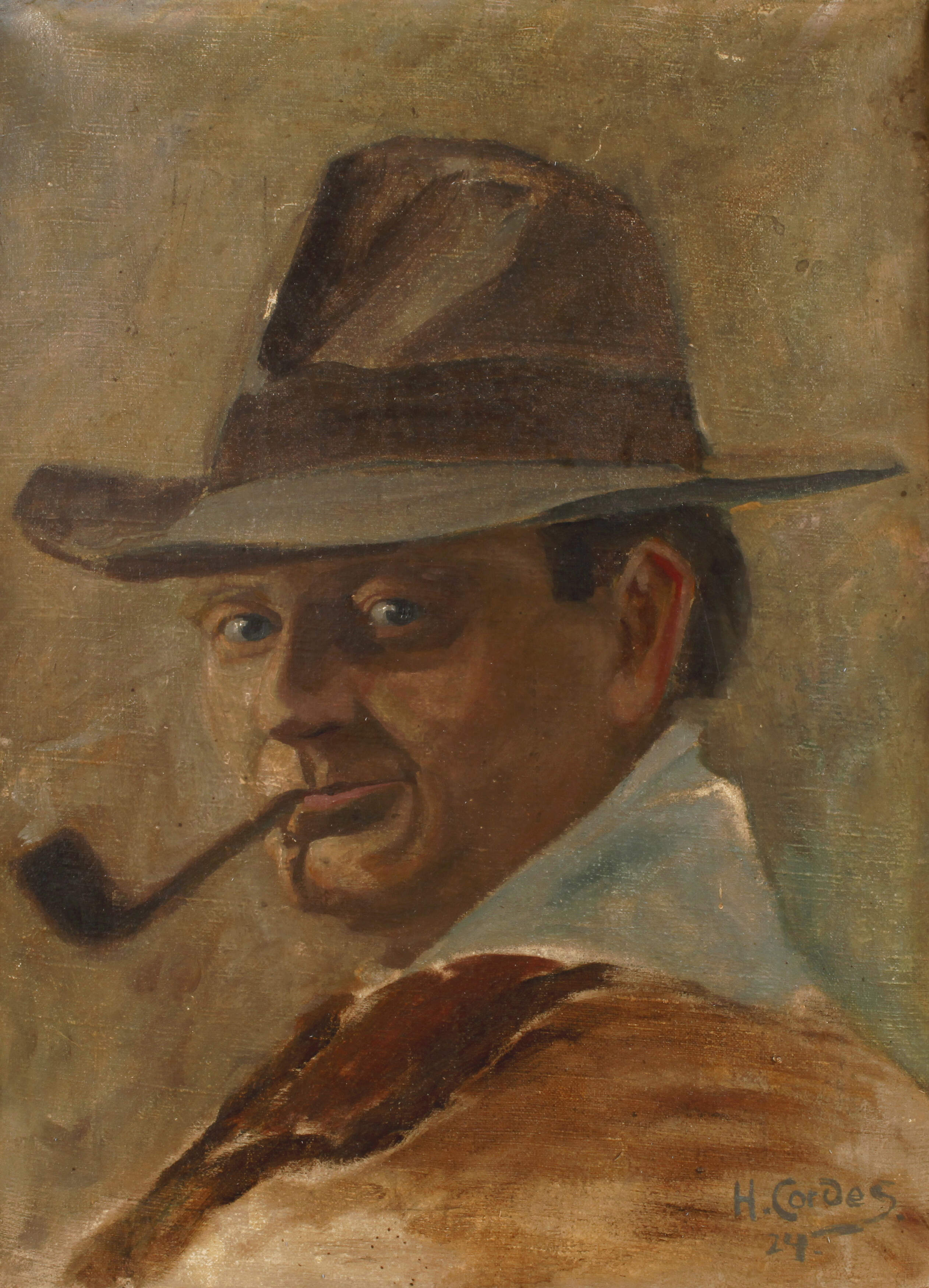 H. Cordes, Mann mit Pfeife