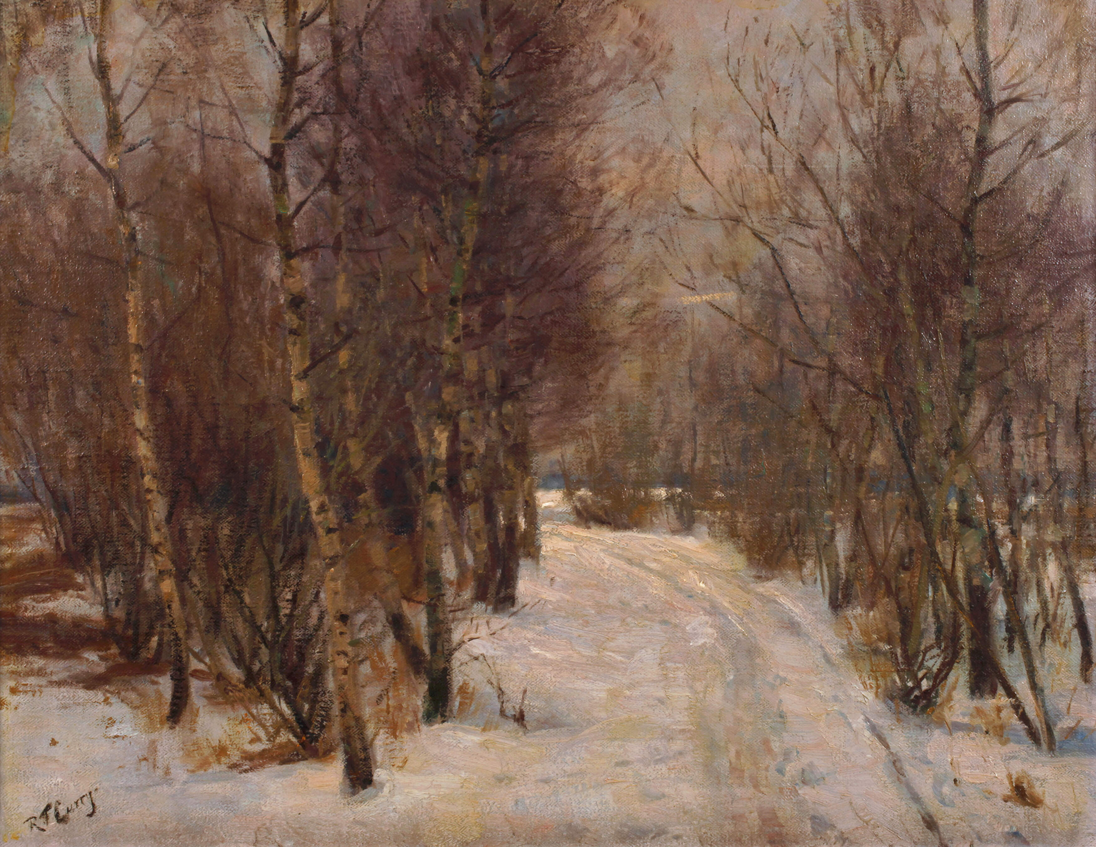 Robert Franz Curry, Verschneites Birkenwäldchen