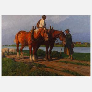 Oscar Detering, Pferdebild mit Reiter