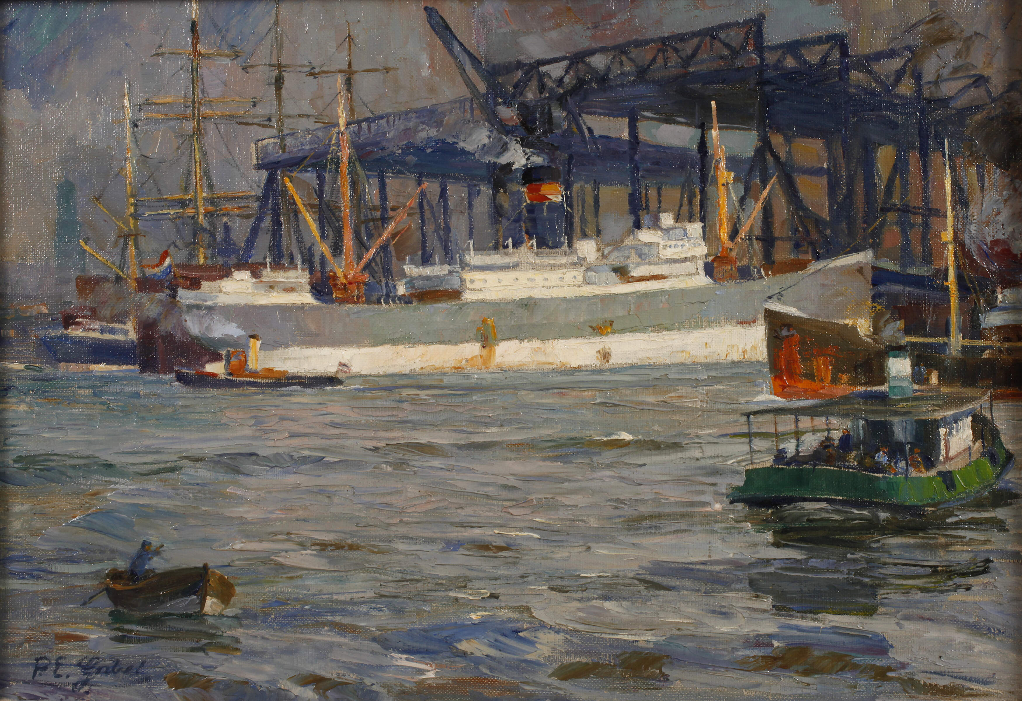 Paul Emil Gabel, Krane im Hamburger Hafen