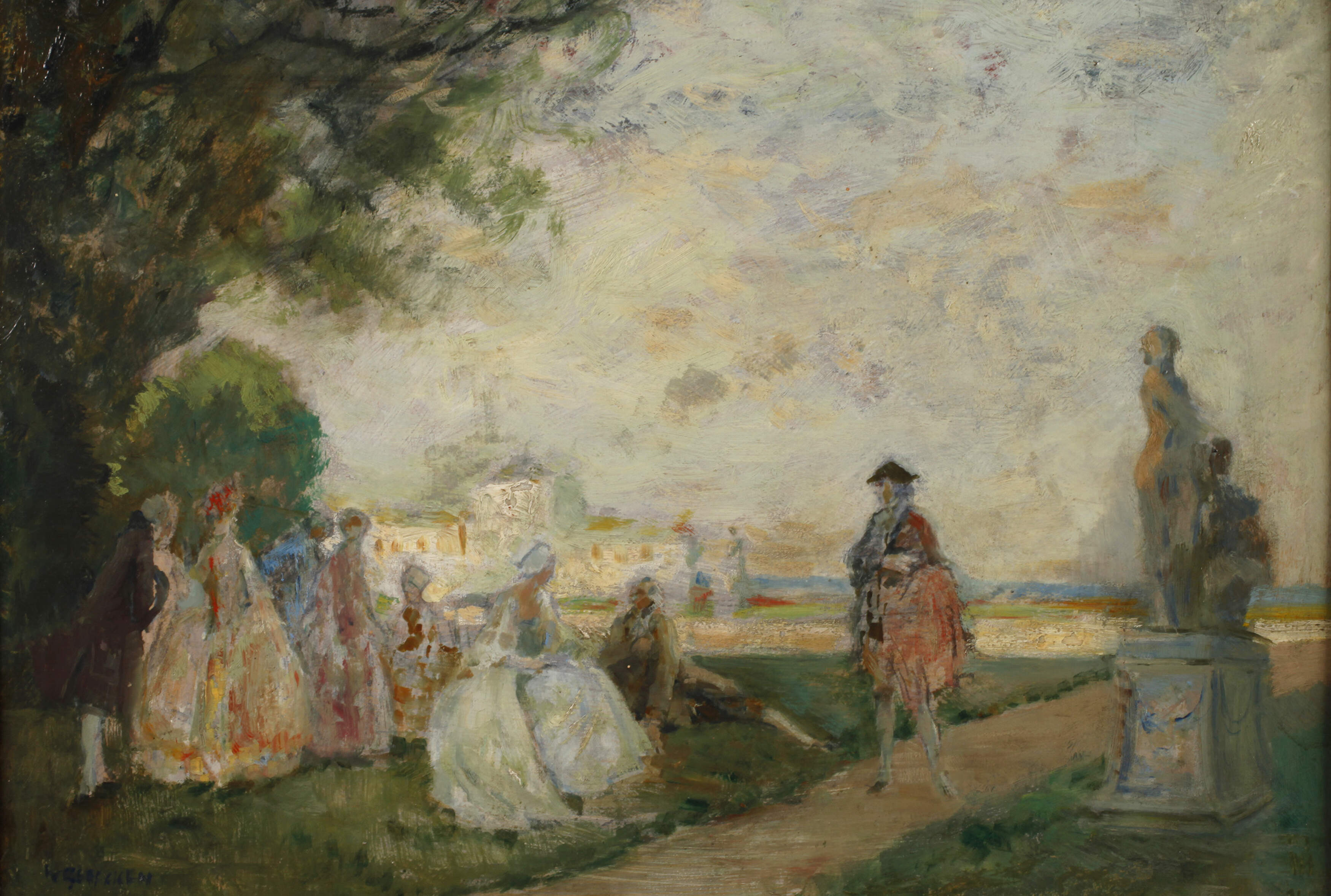 Prof. Walter Geffcken, Galante Szene im Park