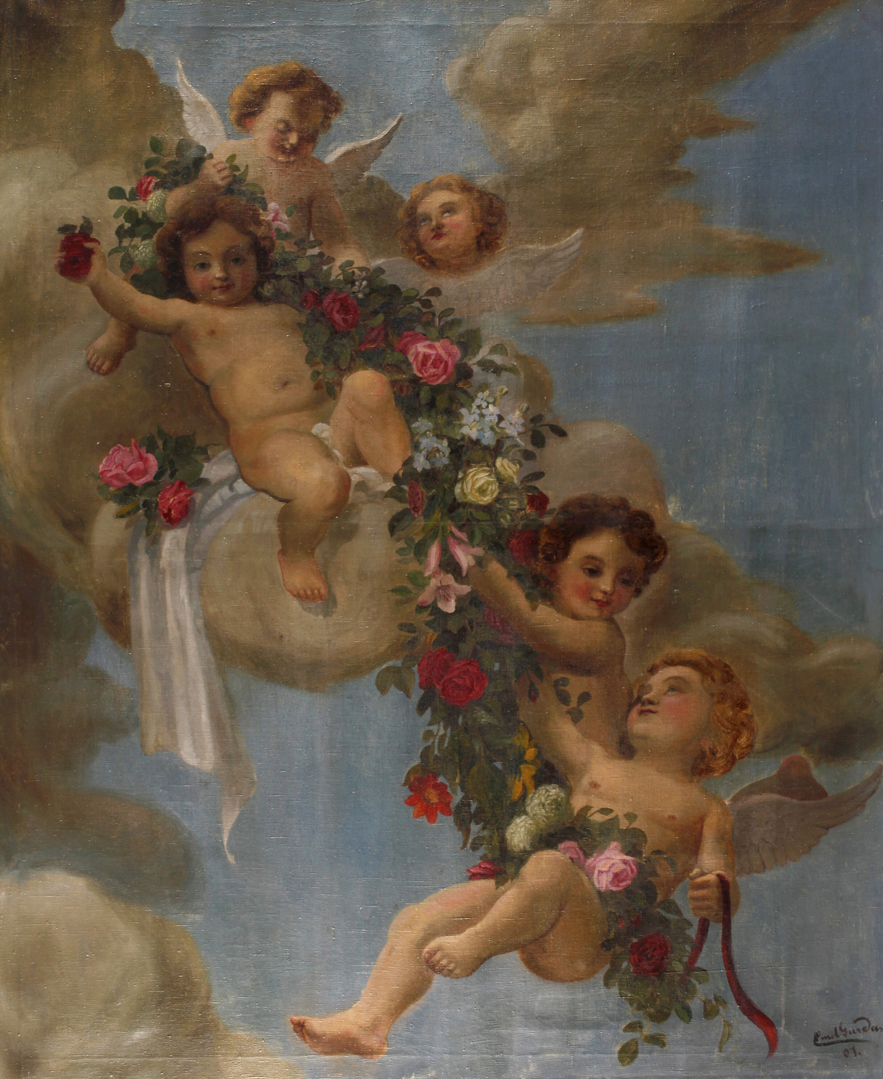 Emil Gurdan, Putti in den Wolken