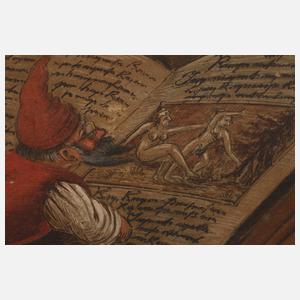 A. Lerke, Zwerg bei der Lektüre