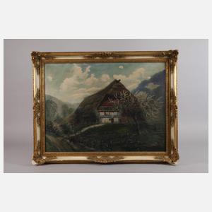 T. Miltz, Schwarzwaldhaus im Frühling