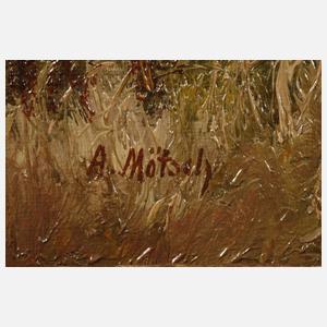 A. Mötsch, Röhrender Hirsch im Gebirge