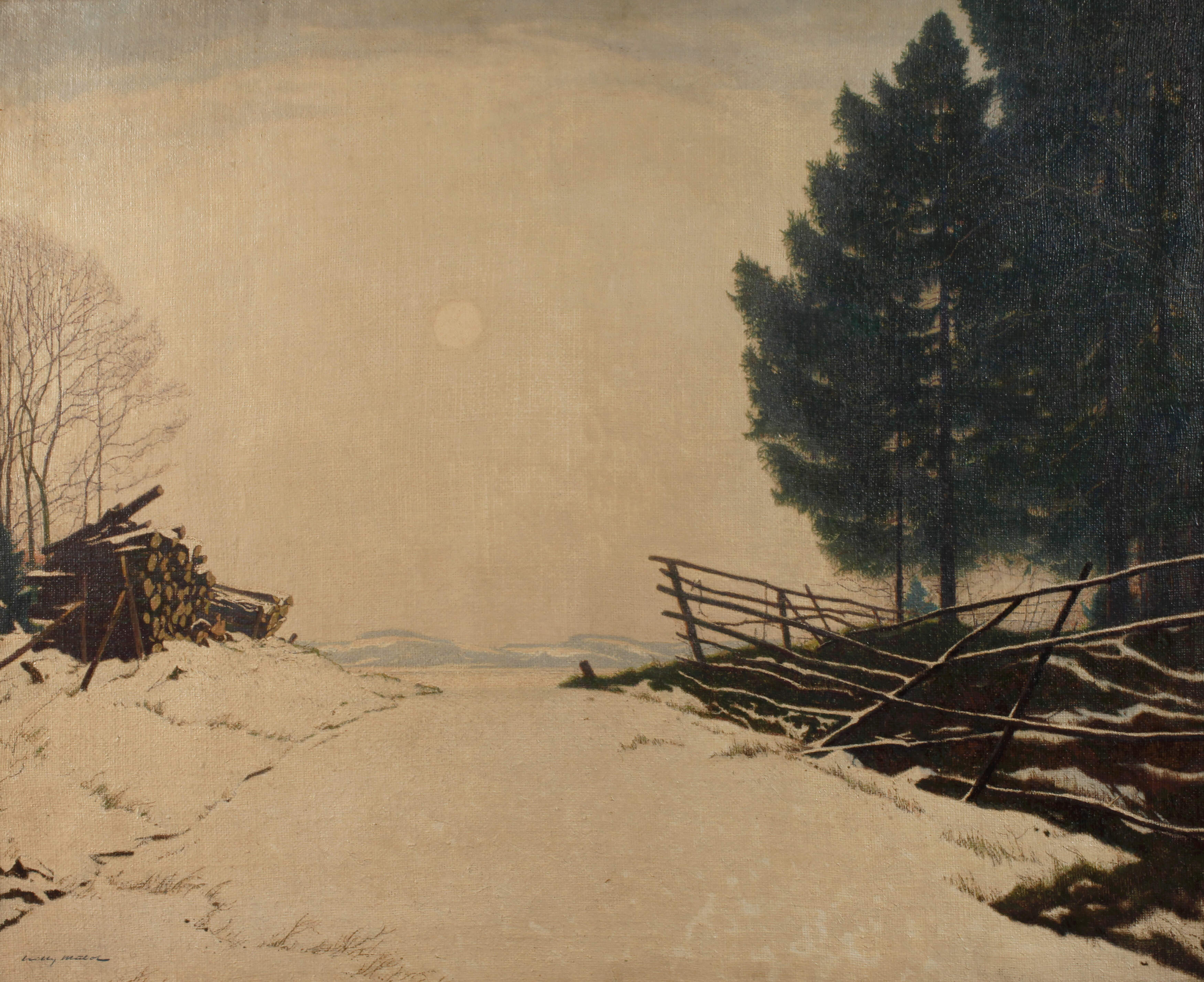 Willy Mulot, Feldweg im Winter