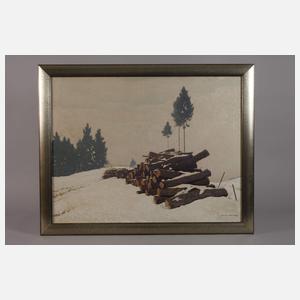 Willy Mulot, Brennholz im Schnee