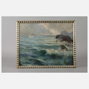 Otto Nowak, Seestück mit Dampfer