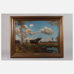 Edwin Perkuhn, attr., Elch im Moor