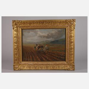 K. Reitschläger, Pflügender Bauer