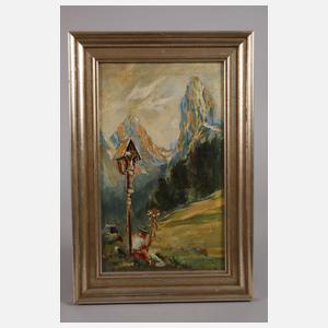 A. Richter, Maid am Marterl im Gebirge