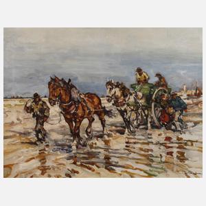 Prof. Julius Seyler, Crevettenfischer am Strand