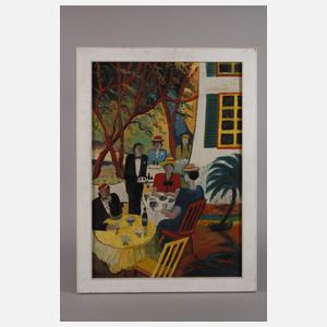 Sperber, Sommertag im Café