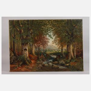 A. Wegener, Rehe im Herbstwald