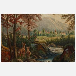 A. Wegener, Rehe im Herbstwald