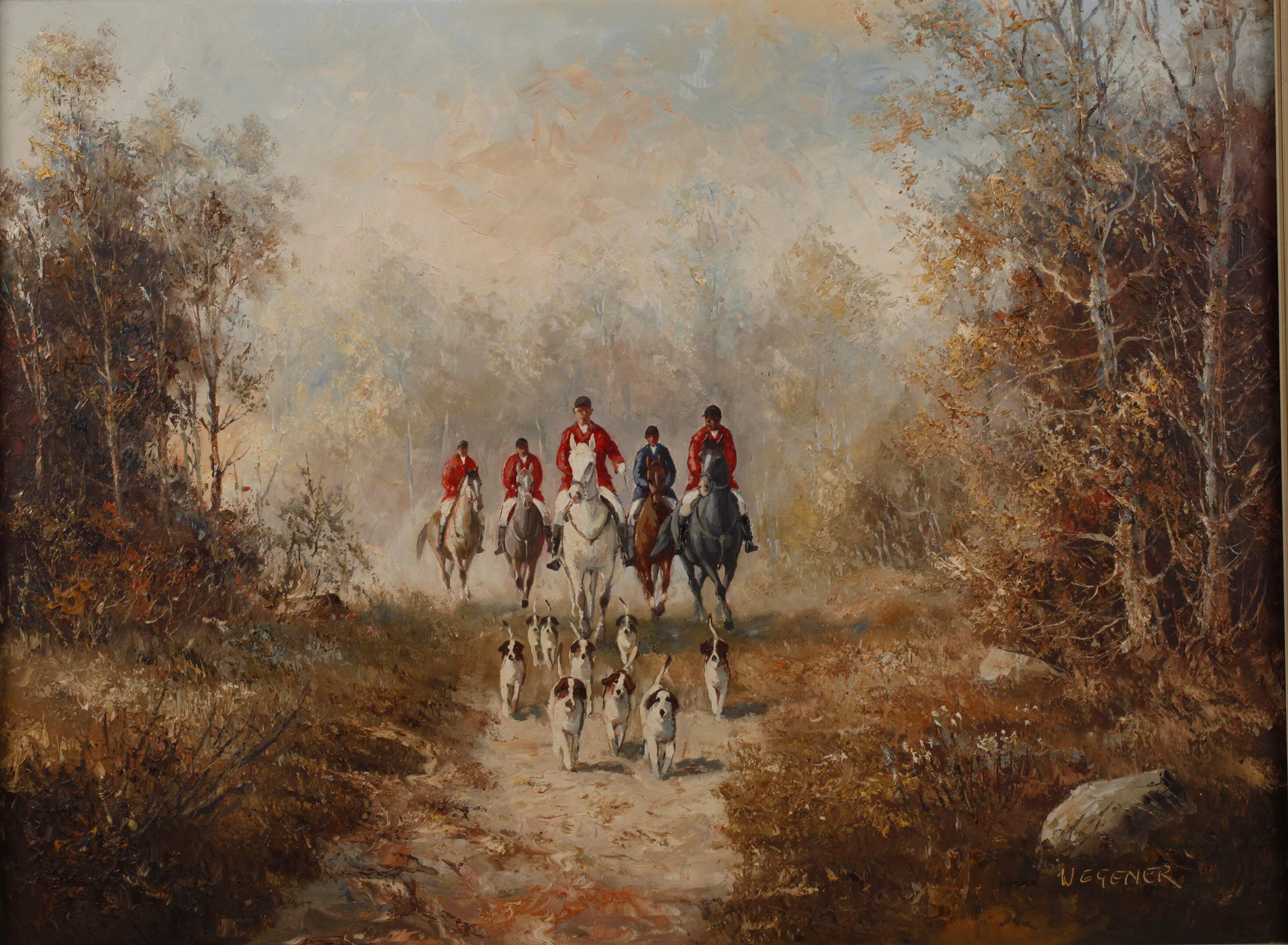 Adolf Wegener, attr., Parforcejagdszene