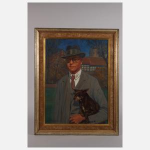 Willibald Hamburger, Herrenportrait mit Hund