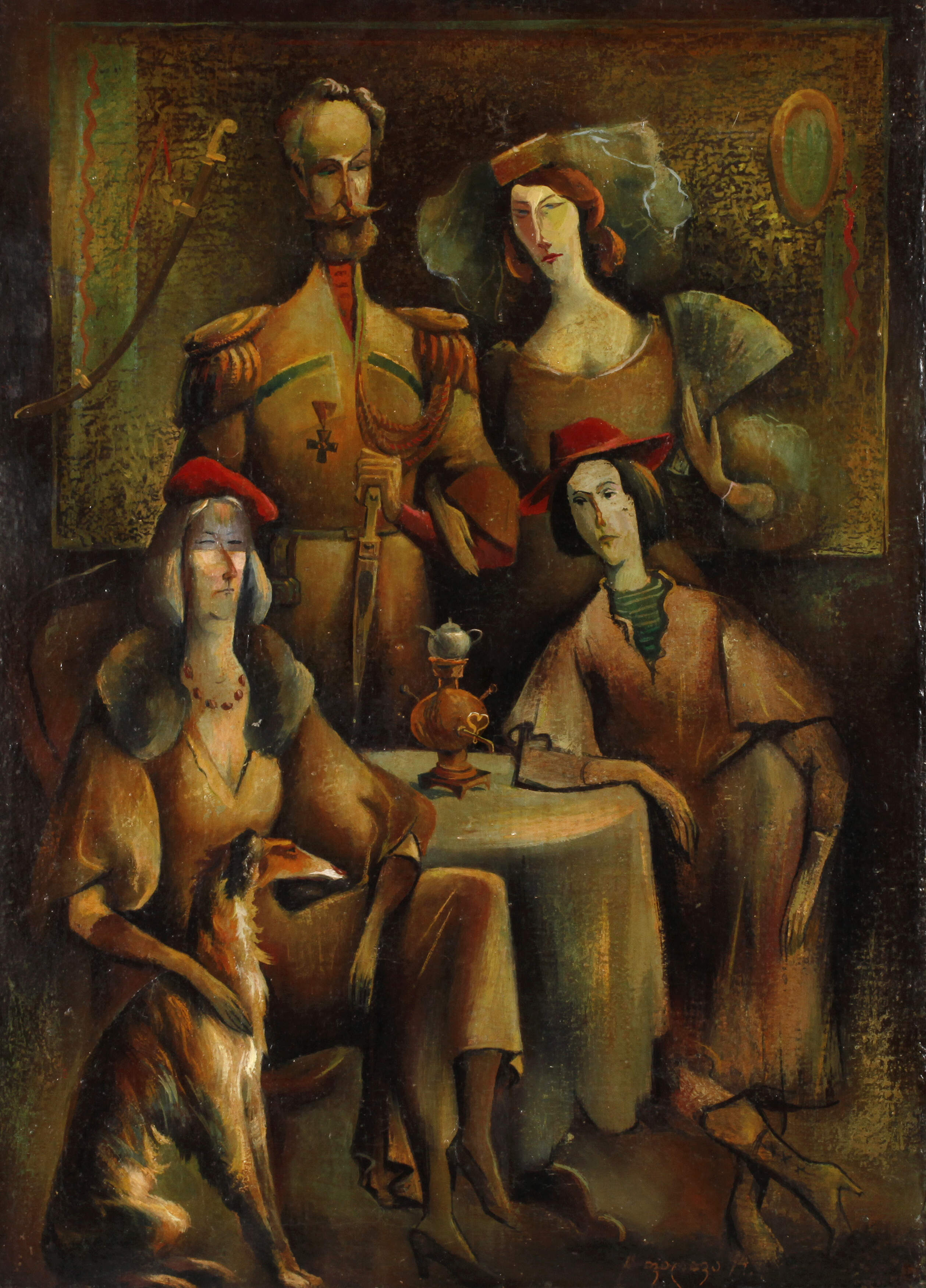 Herrschaftliche Gesellschaft im Salon