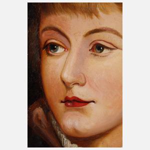 Dame mit Perlenkette