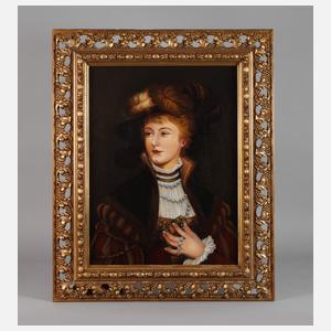 Dame mit Perlenkette