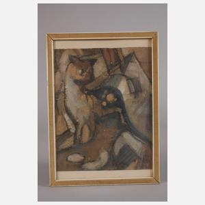 Katze vor Stadtlandschaft