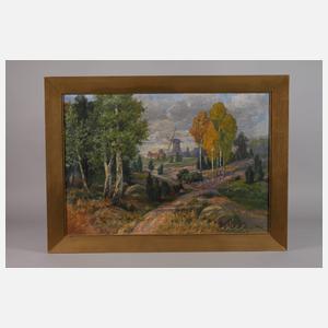 Heidelandschaft mit Windmühle