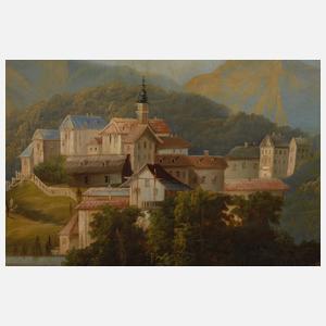 Kloster in alpiner Landschaft